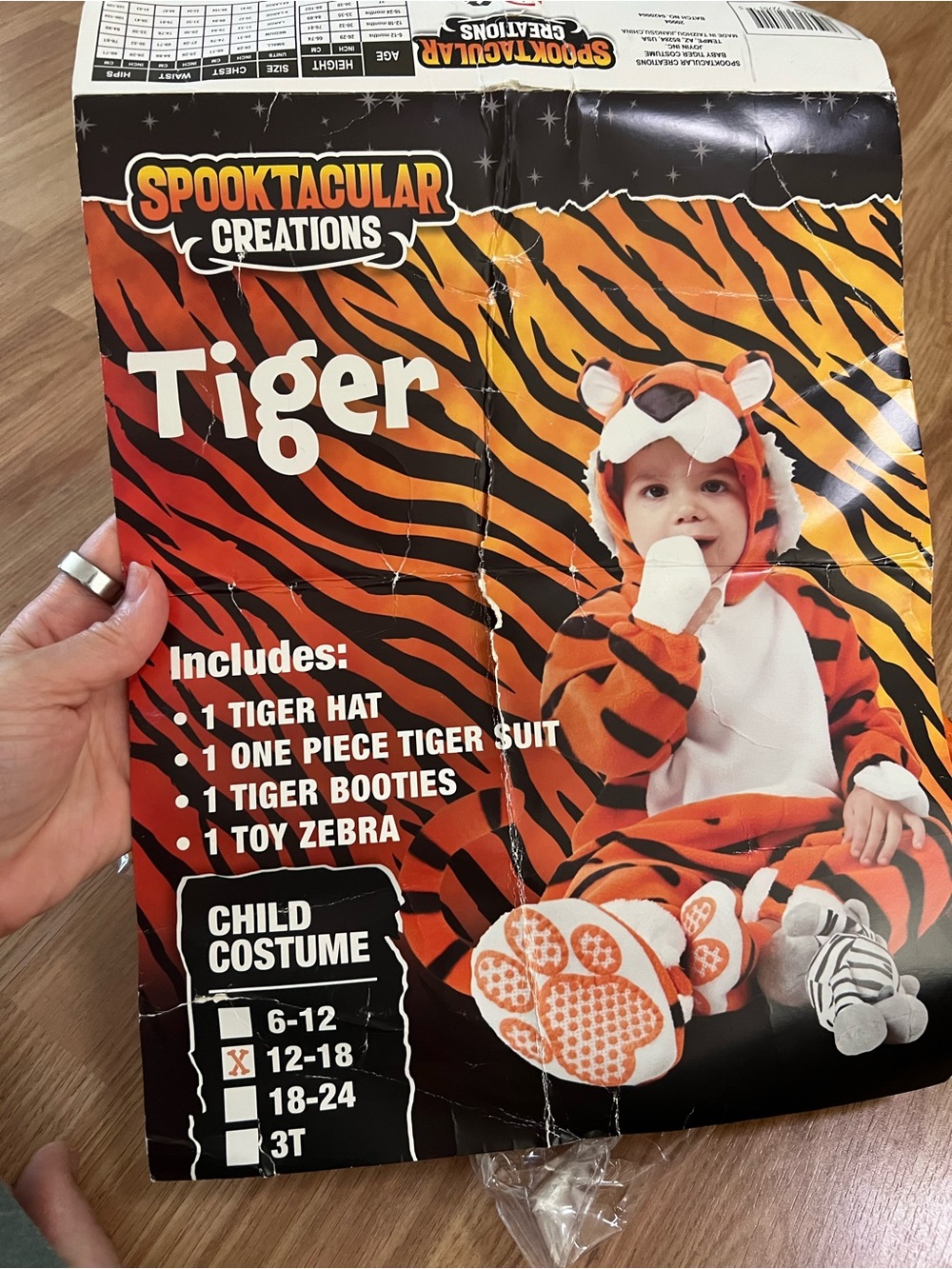 Tiger Kids Costume - Orange & White 12-18 months